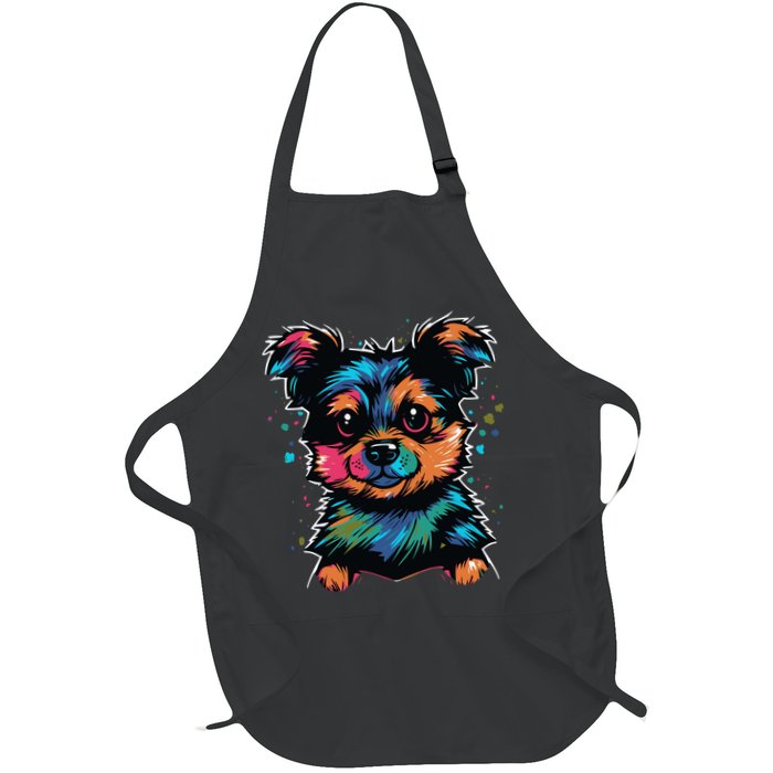Cute Colorful Yorkshire Terrier Puppy Apron