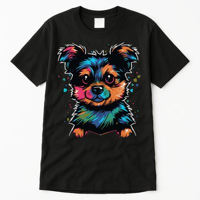 Cute Colorful Yorkshire Terrier Puppy Tall T-Shirt