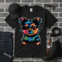 Cute Colorful Yorkshire Terrier Puppy Tall T-Shirt