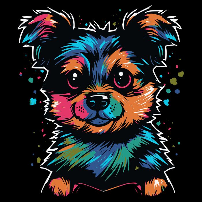 Cute Colorful Yorkshire Terrier Puppy Backpack