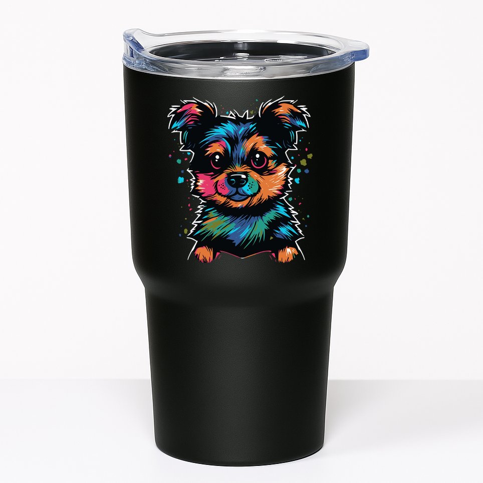 Cute Colorful Yorkshire Terrier Puppy Tumbler