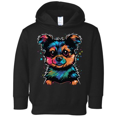 Cute Colorful Yorkshire Terrier Puppy Toddler Hoodie
