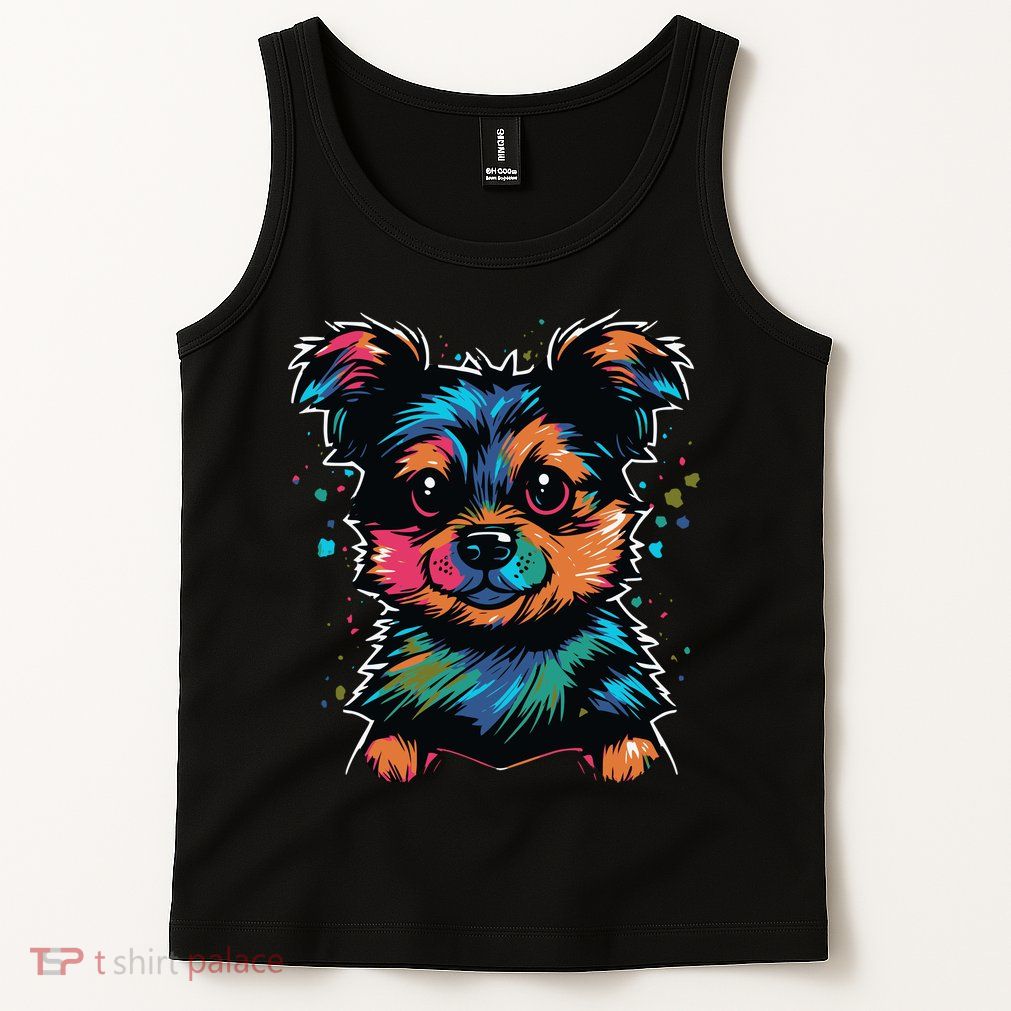 Cute Colorful Yorkshire Terrier Puppy Tank Top