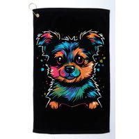 Cute Colorful Yorkshire Terrier Puppy Golf Towel