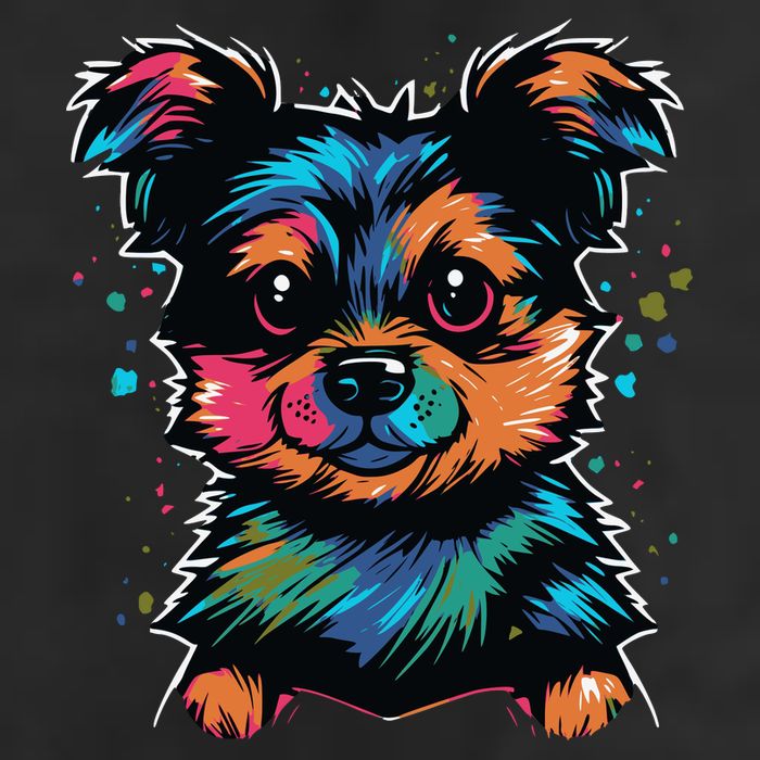 Cute Colorful Yorkshire Terrier Puppy Golf Towel
