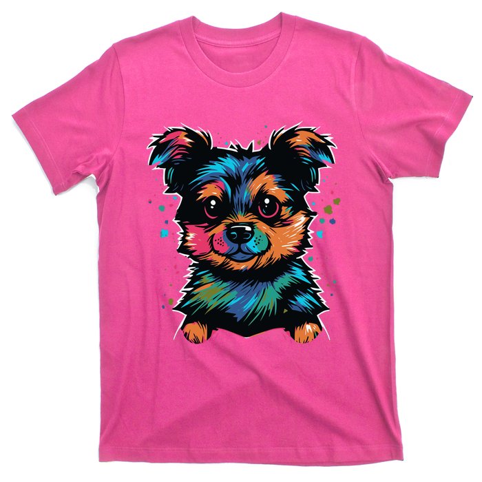 Cute Colorful Yorkshire Terrier Puppy T-Shirt