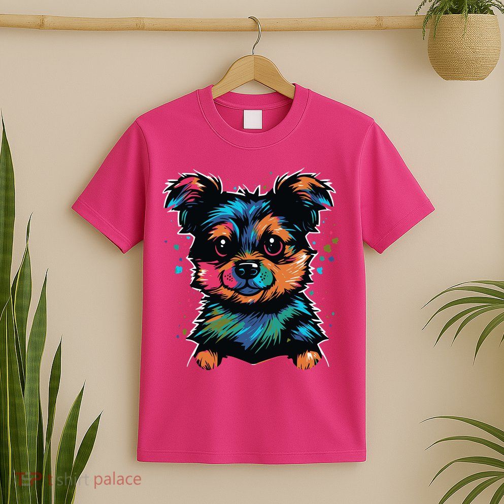 Cute Colorful Yorkshire Terrier Puppy T-Shirt