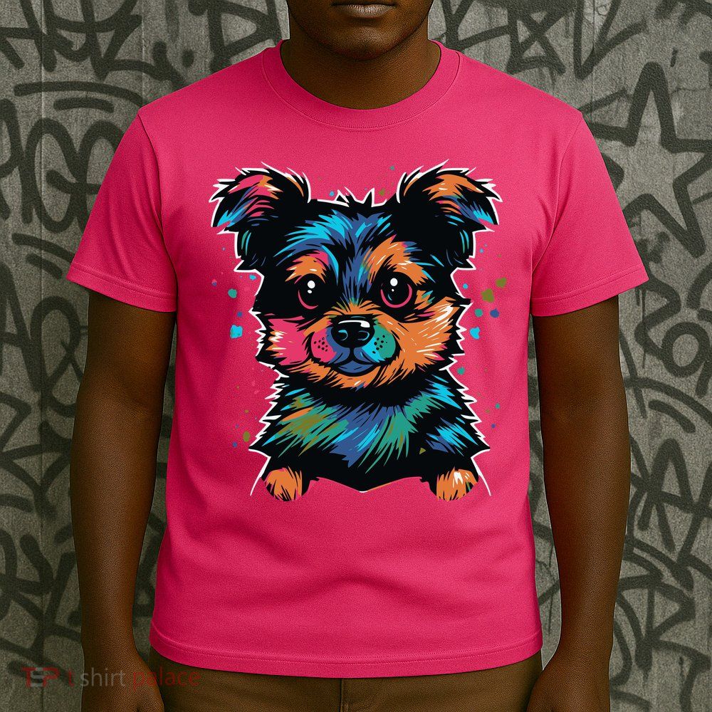 Cute Colorful Yorkshire Terrier Puppy T-Shirt