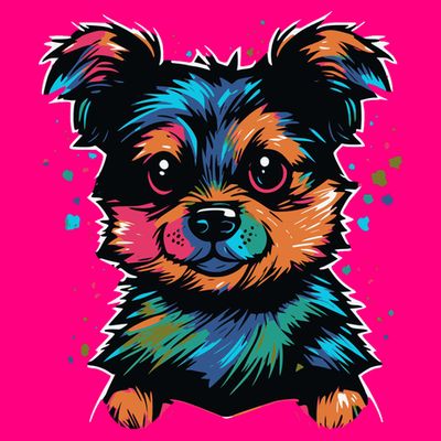 Cute Colorful Yorkshire Terrier Puppy T-Shirt