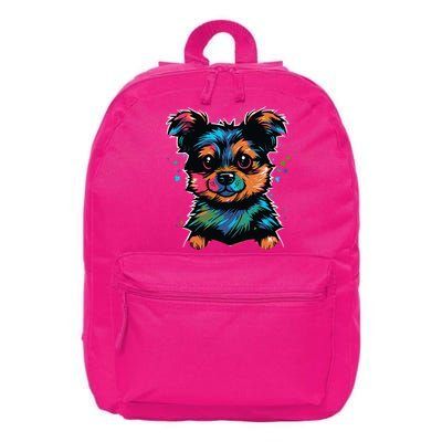 Cute Colorful Yorkshire Terrier Puppy 16 in Basic Backpack