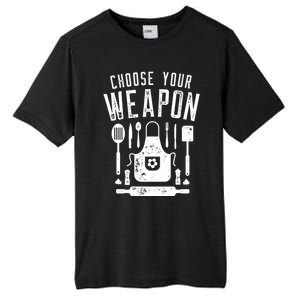 Chef Choose Your Weapon Funny Cook Kitchen Cooking Utensils Funny Gift Tall Fusion ChromaSoft Performance T-Shirt