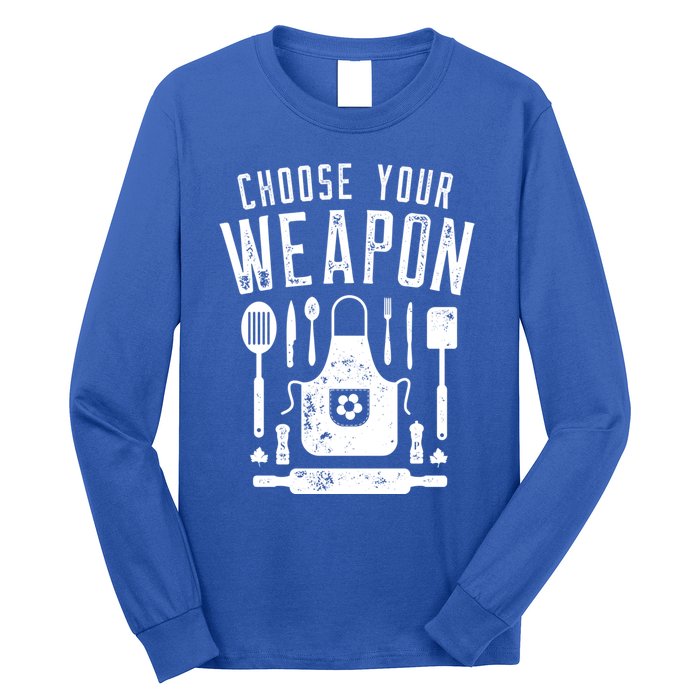 Chef Choose Your Weapon Funny Cook Kitchen Cooking Utensils Funny Gift Long Sleeve Shirt