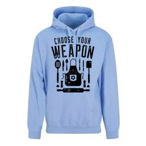 Chef Choose Your Weapon Funny Cook Kitchen Cooking Utensils Funny Gift Unisex Surf Hoodie