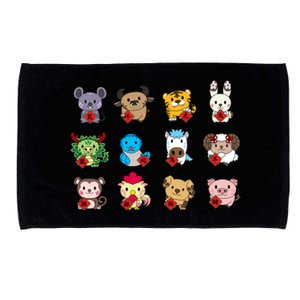 Cute Chinese Zodiac Animal Signs Lunar New Year Gift Microfiber Hand Towel