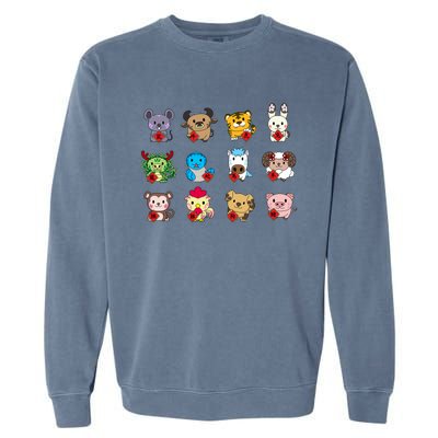 Cute Chinese Zodiac Animal Signs Lunar New Year Gift Garment-Dyed Sweatshirt