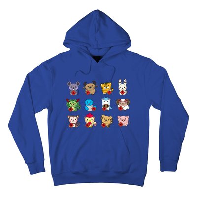 Cute Chinese Zodiac Animal Signs Lunar New Year Gift Hoodie