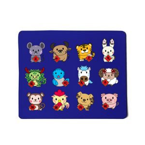 Cute Chinese Zodiac Animal Signs Lunar New Year Gift Mousepad