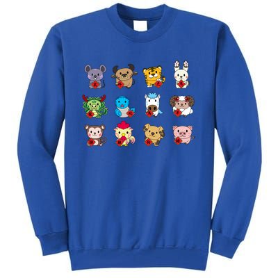 Cute Chinese Zodiac Animal Signs Lunar New Year Gift Tall Sweatshirt