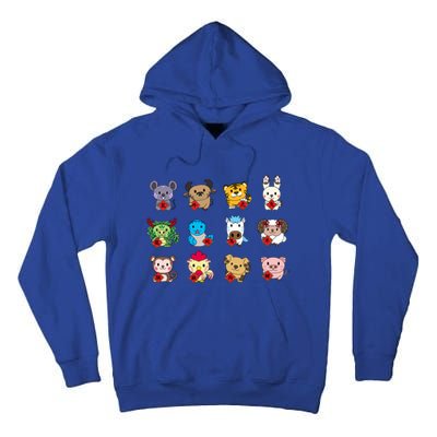 Cute Chinese Zodiac Animal Signs Lunar New Year Gift Tall Hoodie