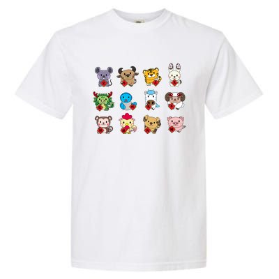 Cute Chinese Zodiac Animal Signs Lunar New Year Gift Garment-Dyed Heavyweight T-Shirt