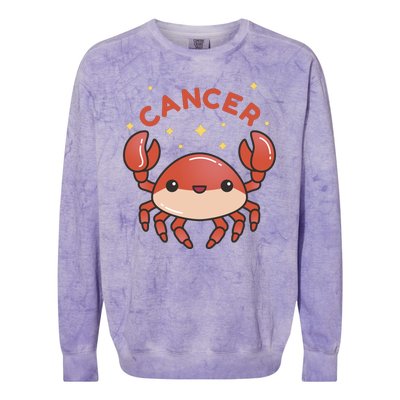 Cancer Crab Zodiac Astrology Birthday Gift Colorblast Crewneck Sweatshirt