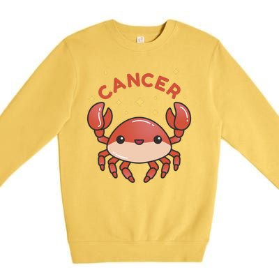 Cancer Crab Zodiac Astrology Birthday Gift Premium Crewneck Sweatshirt