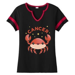 Cancer Crab Zodiac Astrology Birthday Gift Ladies Halftime Notch Neck Tee