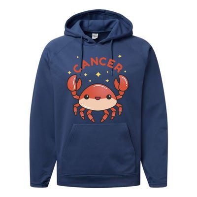 Cancer Crab Zodiac Astrology Birthday Gift Performance Fleece Hoodie