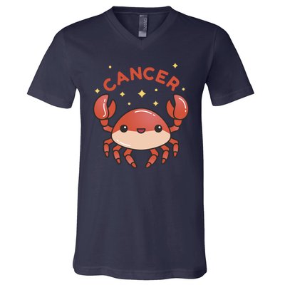 Cancer Crab Zodiac Astrology Birthday Gift V-Neck T-Shirt