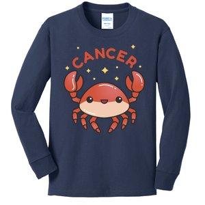 Cancer Crab Zodiac Astrology Birthday Gift Kids Long Sleeve Shirt