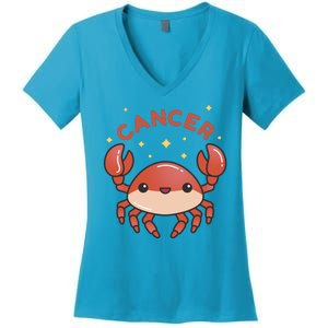 Cancer Crab Zodiac Astrology Birthday Gift Women's V-Neck T-Shirt