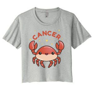 Cancer Crab Zodiac Astrology Birthday Gift Women's Crop Top Tee