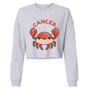 Cancer Crab Zodiac Astrology Birthday Gift Cropped Pullover Crew