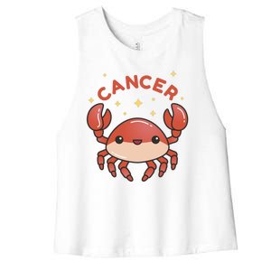 Cancer Crab Zodiac Astrology Birthday Gift Women's Racerback Cropped Tank