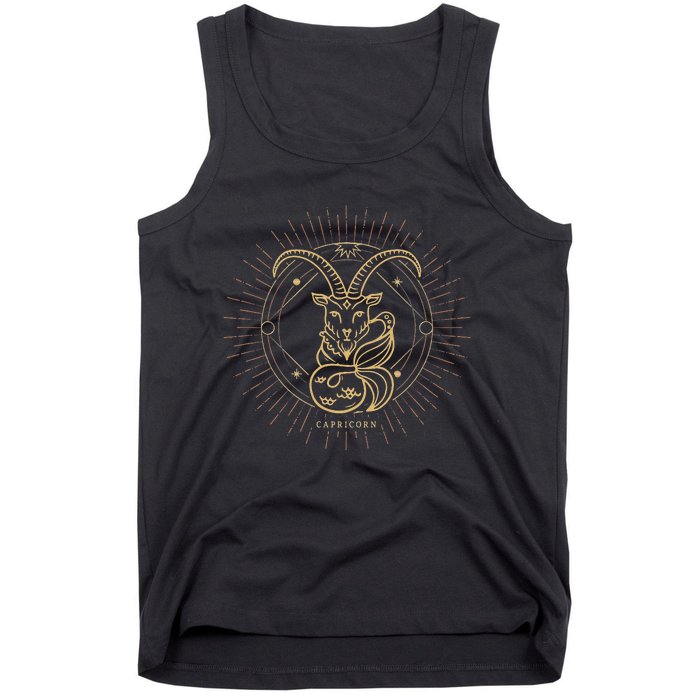 Celestial Capricorn Zodiac Sign November December Birthday Tank Top