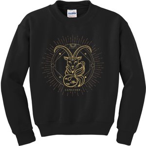 Celestial Capricorn Zodiac Sign November December Birthday Kids Sweatshirt