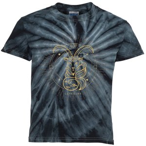 Celestial Capricorn Zodiac Sign November December Birthday Kids Tie-Dye T-Shirt