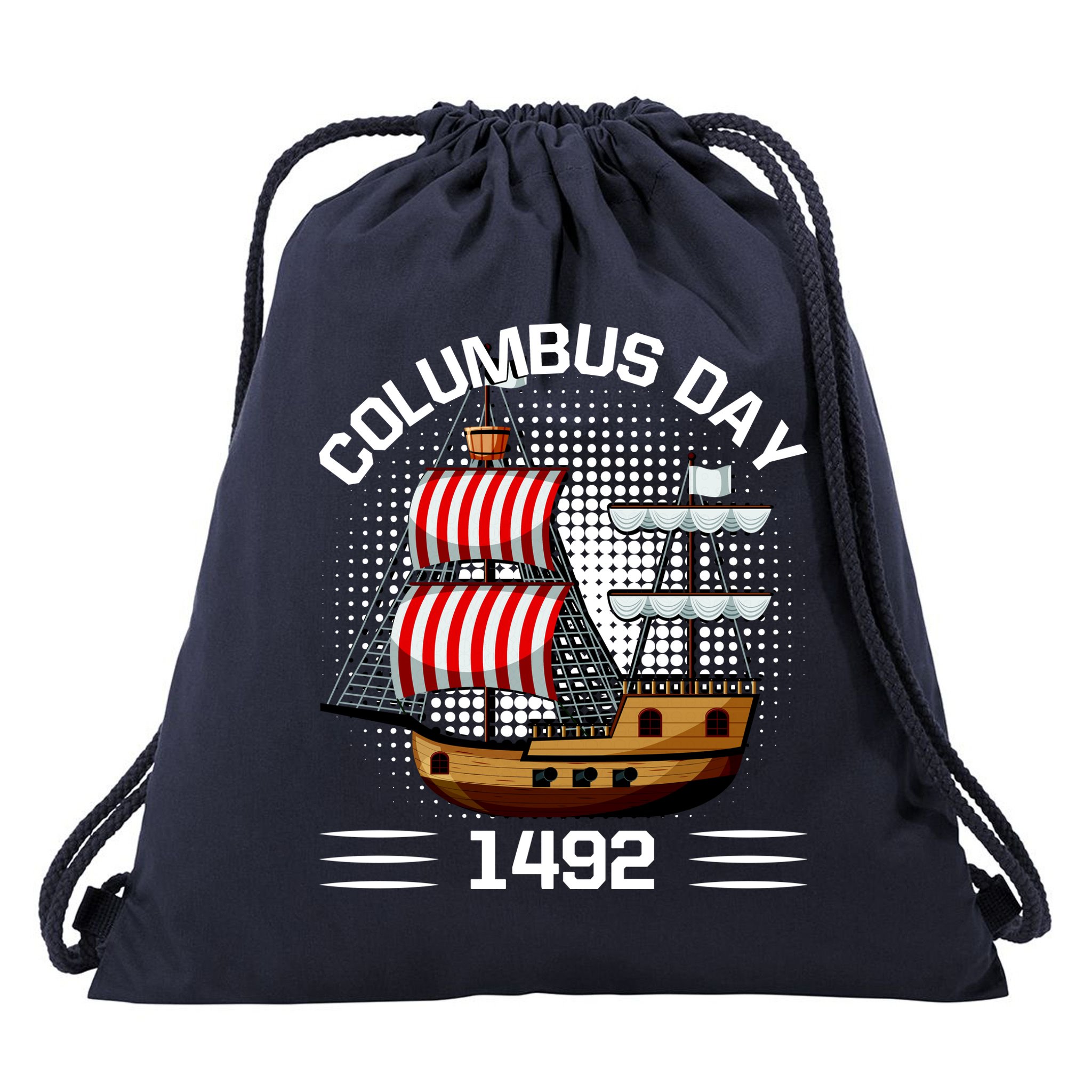 Columbus Day 1492 Drawstring Bag