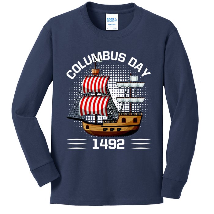 Columbus Day 1492 Kids Long Sleeve Shirt