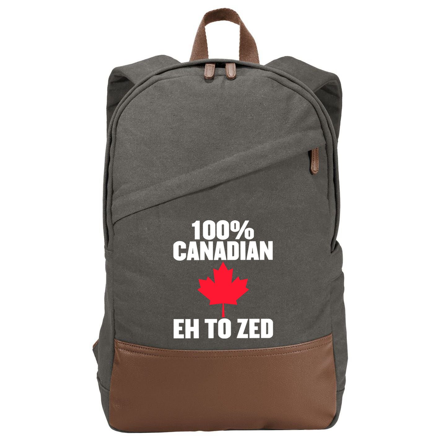 Canada Day 100% Canadian Eh To Zed Cotton Canvas Backpack