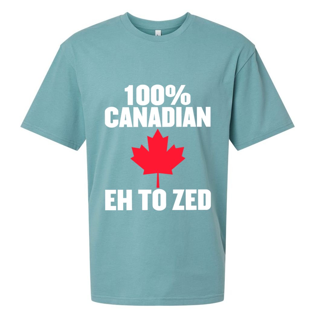Canada Day 100% Canadian Eh To Zed Sueded Cloud Jersey T-Shirt