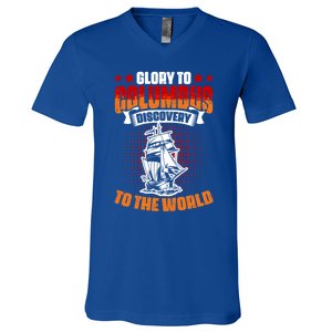 Columbus Day 1942 American Italian Christopher Columbus Gift V-Neck T-Shirt