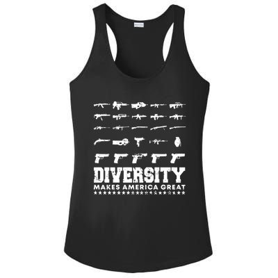 Celebrate Diversity 2nd Adt Second Patriotic Pro Gun Gift Ladies PosiCharge Competitor Racerback Tank