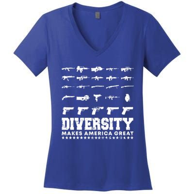 Celebrate Diversity 2nd Adt Second Patriotic Pro Gun Gift Women's V-Neck T-Shirt