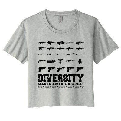 Celebrate Diversity 2nd Adt Second Patriotic Pro Gun Gift Women's Crop Top Tee