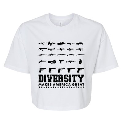 Celebrate Diversity 2nd Adt Second Patriotic Pro Gun Gift Bella+Canvas Jersey Crop Tee