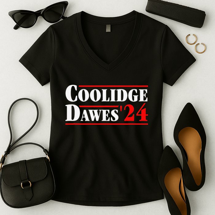 Coolidge Dawes' 24 Apparel Women's V-Neck T-Shirt