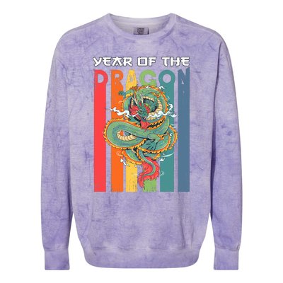 Chinese Dragon 2024 Lunar New Year A Year Of The Dragon 2024 Colorblast Crewneck Sweatshirt