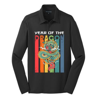 Chinese Dragon 2024 Lunar New Year A Year Of The Dragon 2024 Silk Touch Performance Long Sleeve Polo