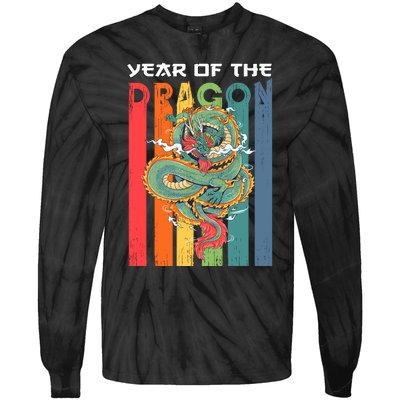 Chinese Dragon 2024 Lunar New Year A Year Of The Dragon 2024 Tie-Dye Long Sleeve Shirt